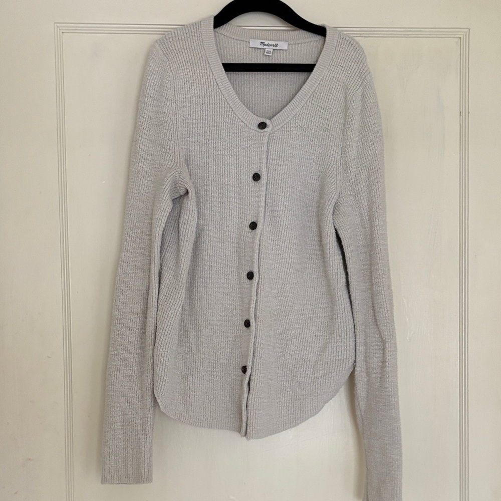 Madewell Light Gray Button-Up Cardigan